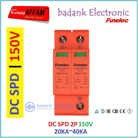 DC SPD 2P 150V 20-40KA Surge Arrester Protect Device Solar Panel Surya